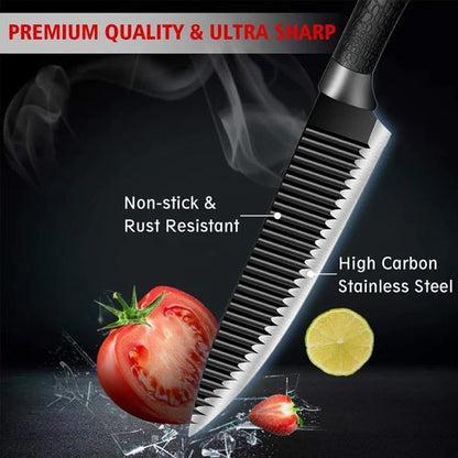 6 Pcs Non Stick Knife Set For Kitchen Professionals Chef Super Sharp High Carbon.