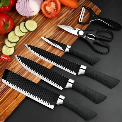 6 Pcs Non Stick Knife Set For Kitchen Professionals Chef Super Sharp High Carbon.