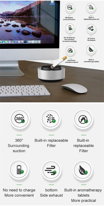 Ashtray with Air Purifier Features Ashtray Air Purifier for Home Portable Smokeless Air Purifier Ashtray for Car