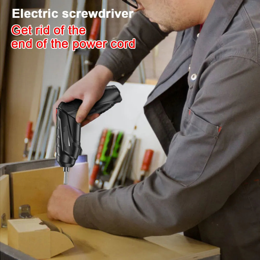 Portable Electric Screwdriver Cordless 47 in 1 Rotated 90 Degrees Rechargeable Screwdriver with LED for Home Office DIY Tools Drill Machine