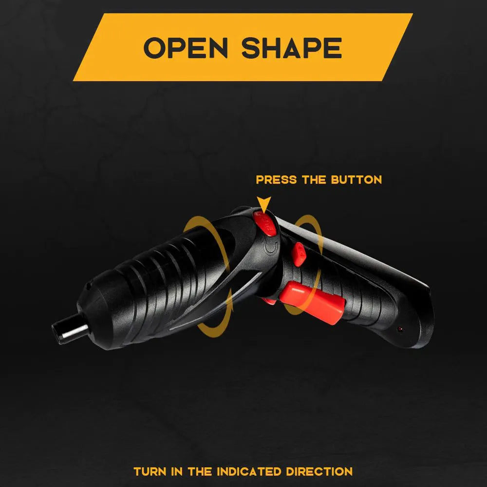 Portable Electric Screwdriver Cordless 47 in 1 Rotated 90 Degrees Rechargeable Screwdriver with LED for Home Office DIY Tools Drill Machine