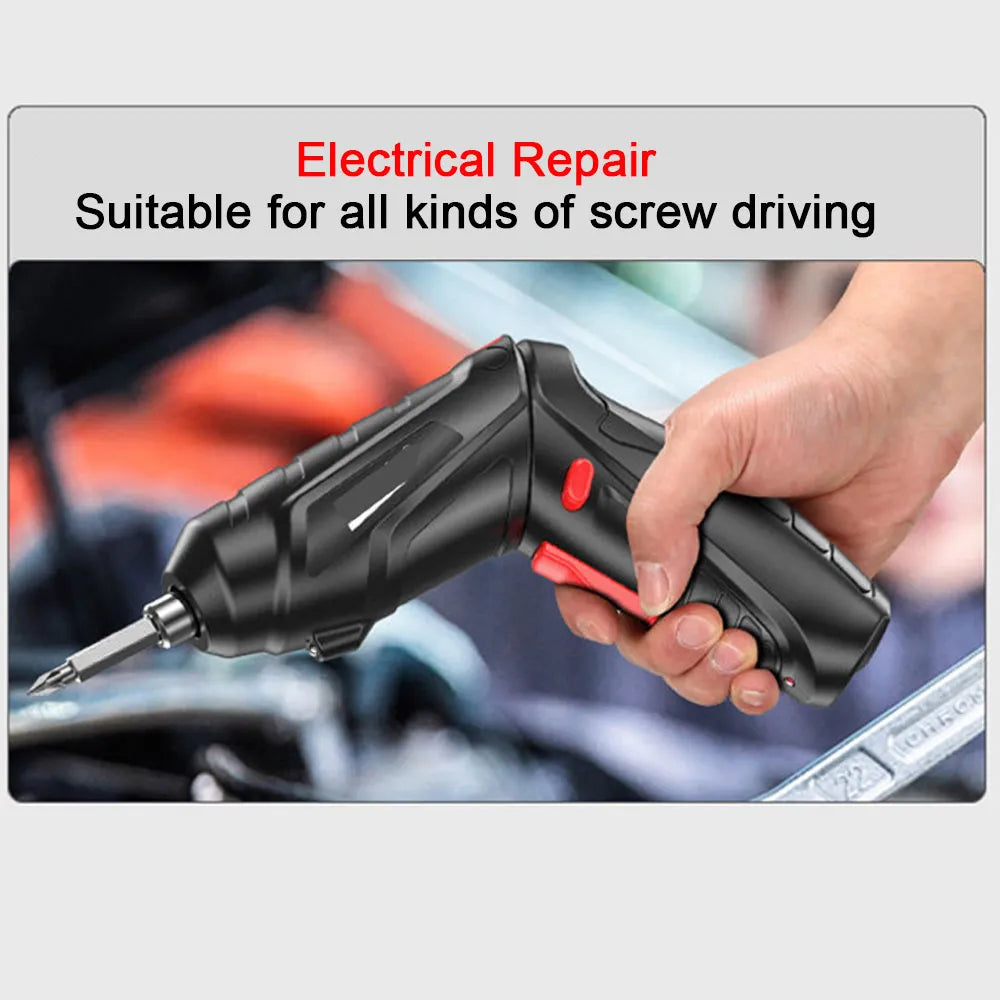 Portable Electric Screwdriver Cordless 47 in 1 Rotated 90 Degrees Rechargeable Screwdriver with LED for Home Office DIY Tools Drill Machine