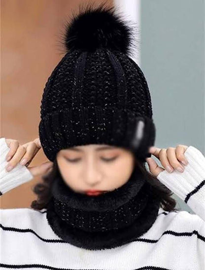 LADIES WINTER CAP 2PIECE SET IMPORTED ITEM PREMIUM QUALITY WARMER ITEM STUFF WOOLEN LYCRA FREE SIZE