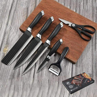 6 Pcs Non Stick Knife Set For Kitchen Professionals Chef Super Sharp High Carbon.